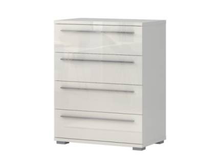 Comoda cu 4 sertare PIANO BEIGE 76x97x45cm bej lucios, manere crom