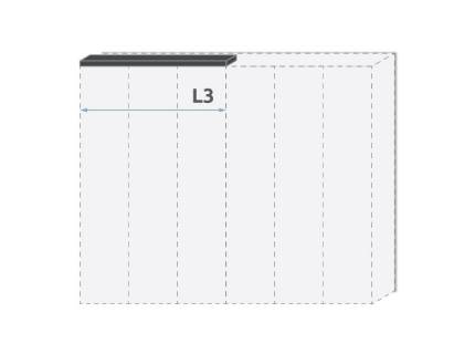 Cornisa passepartout pentru dulapul cu 3 usi PIANO WHITE 137x17.3x2.5cm alb lucios 